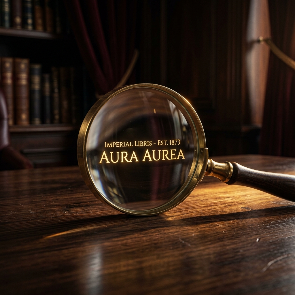 Lupa reflejando texto dorado - Transparencia